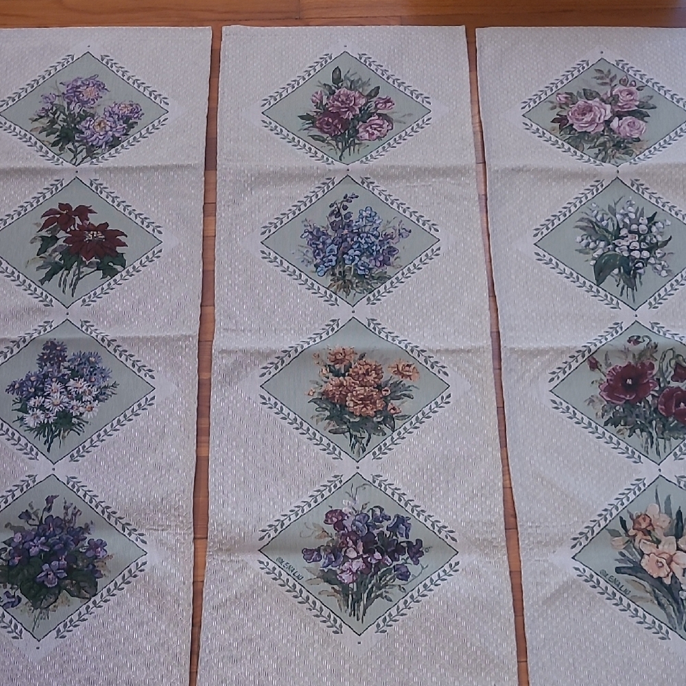 3 Floral Tapestries